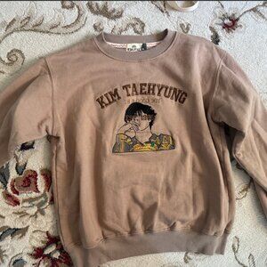 BTS Kim Taehyung I'm a good boy brown embroidered sweatshirt